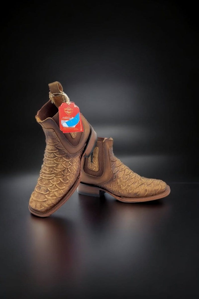 Men??s Quincy Square Toe Ankle Boots Python Print Q82B5759