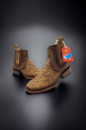 Men??s Quincy Square Toe Ankle Boots Python Print Q82B5759