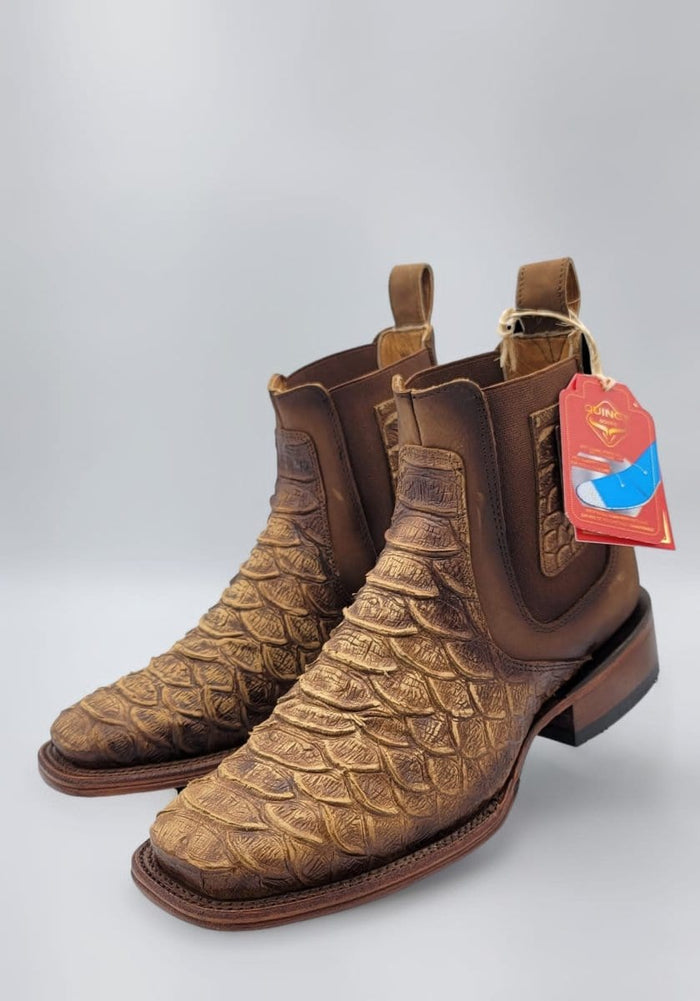 Men??s Quincy Square Toe Ankle Boots Python Print Q82B5759