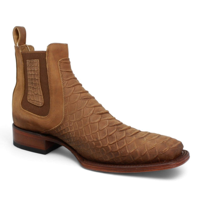 Men??s Quincy Square Toe Ankle Boots Python Print Q82B5759