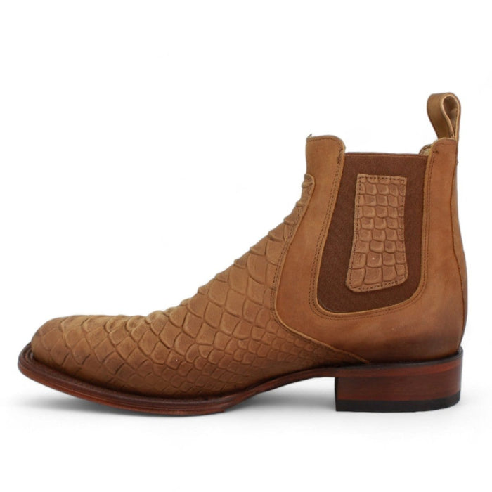 Men??s Quincy Square Toe Ankle Boots Python Print Q82B5759