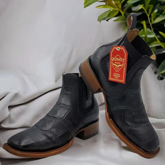 mens-caiman-belly-print-leather-square-toe-ankle-boots