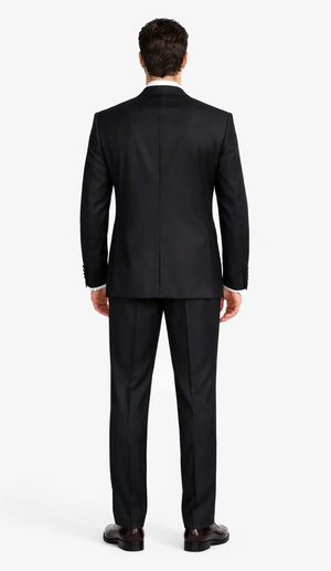 Renoir Suits - Renoir Fashion Mens Polyester/Viscose Classic Fit Two Piece Ribbon Finish Tuxedo In Black