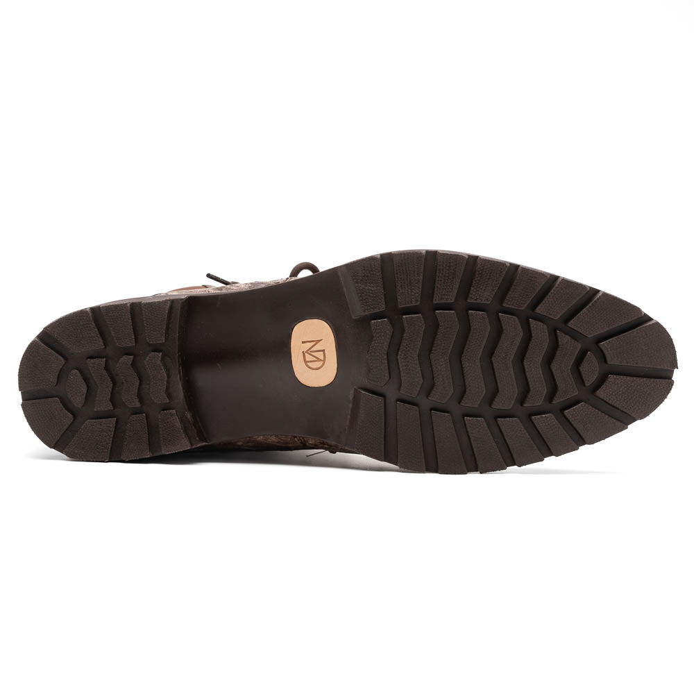 Marco Di Milano Renzo Stone Brown Ostrich Lace-Up Boots