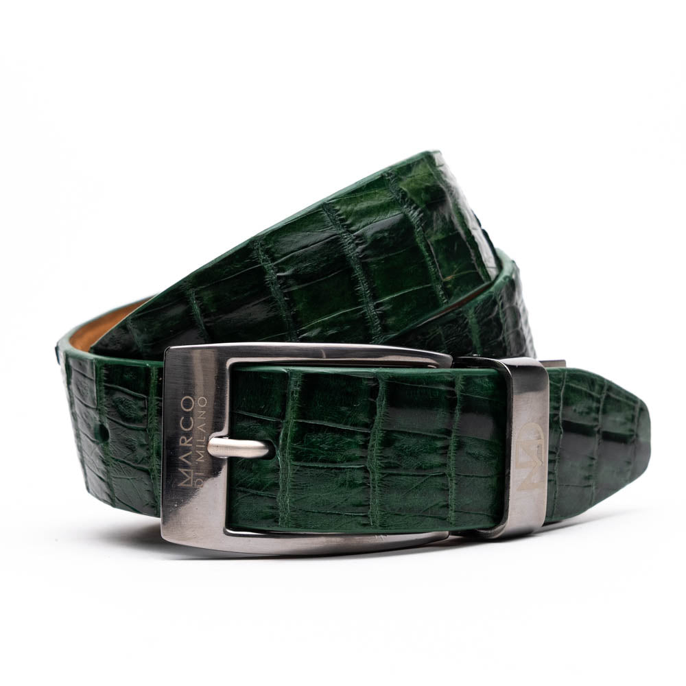 Marco Di Milano Riccardo Belt Forest Green Leather Shoe