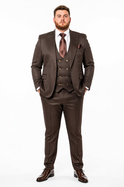 Rossi Man BOND RM1753 Slim Fit 3-Piece Suit - 1-Button Peak Lapel, Modern Formalwear for Men