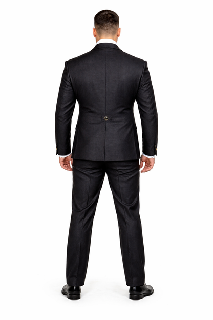 Rossi Man DUKE RM1769 Slim Fit Black 3-Piece Suit for Men | Modern Formalwear