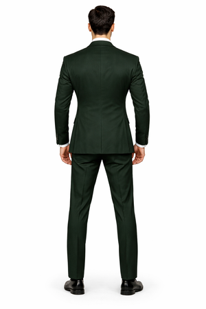 Rossi Man ELI RM117 ?? Classic 3-Piece Men??s Suit in Hunter Green