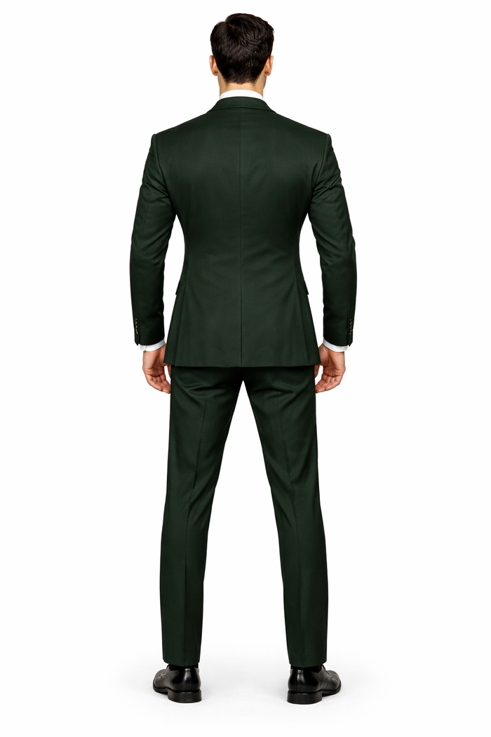 Rossi Man ELI RM117 ?? Classic 3-Piece Men??s Suit in Hunter Green