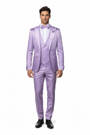 Rossi Man FORD RM1914 ?? Men's 3-Piece Slim Fit Suit in Purple | Timeless Modern Formalwear