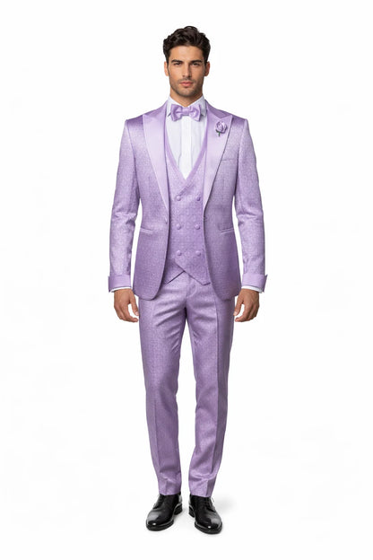 Rossi Man FORD RM1914 ?? Men's 3-Piece Slim Fit Suit in Purple | Timeless Modern Formalwear