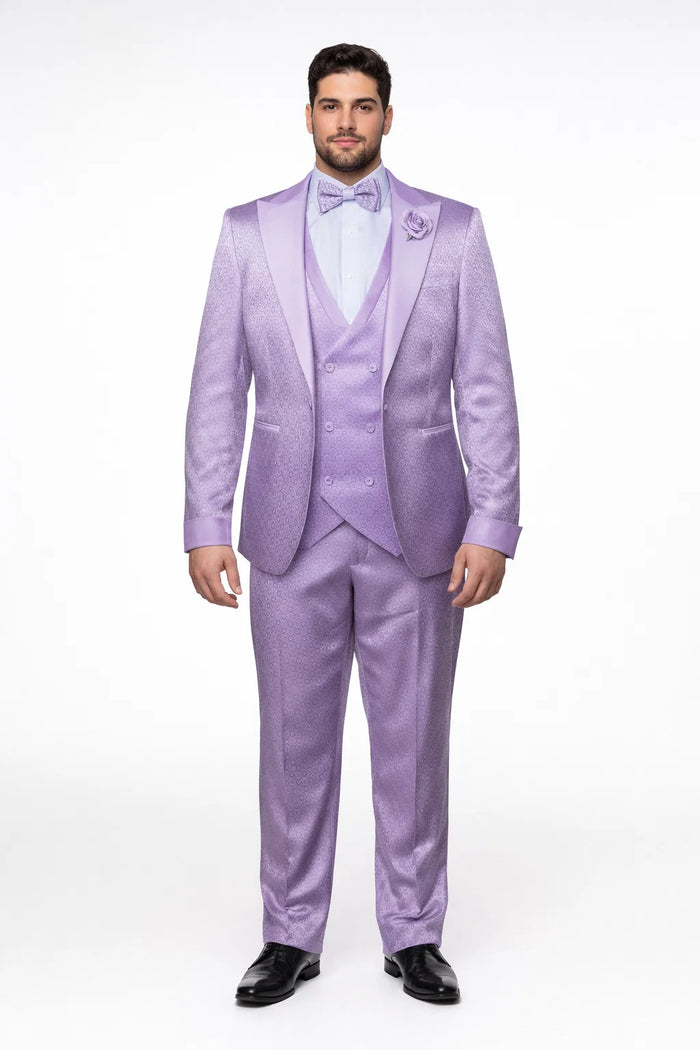 Rossi Man FORD RM1914 ?? Men's 3-Piece Slim Fit Suit in Purple | Timeless Modern Formalwear