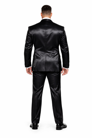 Rossi Man LEO RM1600 Black Slim Fit 3-Piece Suit for Men | Timeless Classic Formalwear