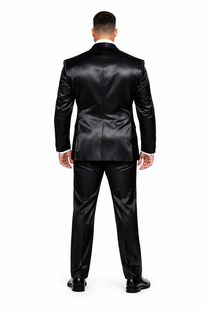 Rossi Man LEO RM1600 Black Slim Fit 3-Piece Suit for Men | Timeless Classic Formalwear