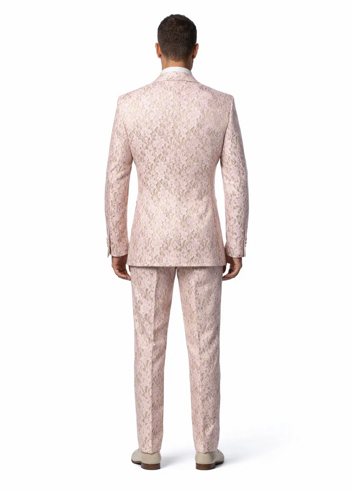 Rossi Man Leo RM1903 ?? Pink & Gold Designer Tuxedo for Men | Stylish Formal Wear