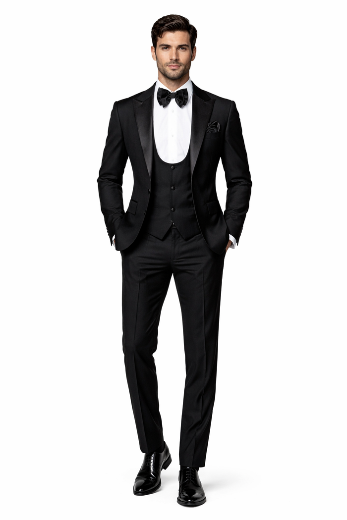Rossi Man Leo Tuxedo RM1101 ?? Classic Black Formal Suit for Men | Timeless Tuxedo Style