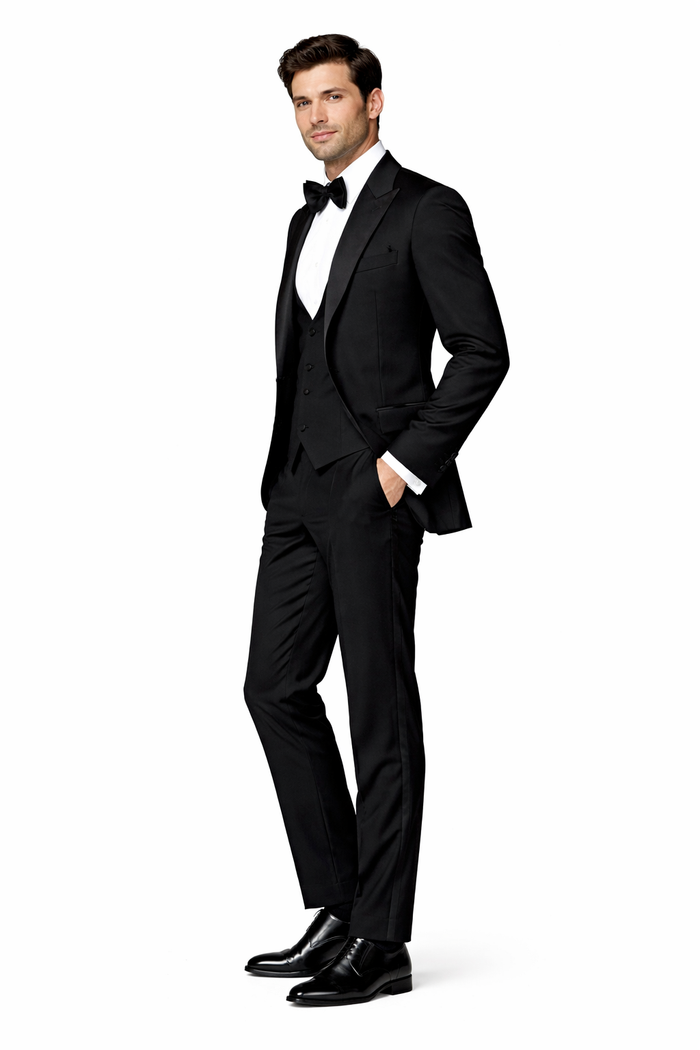 Rossi Man Leo Tuxedo RM1101 ?? Classic Black Formal Suit for Men | Timeless Tuxedo Style