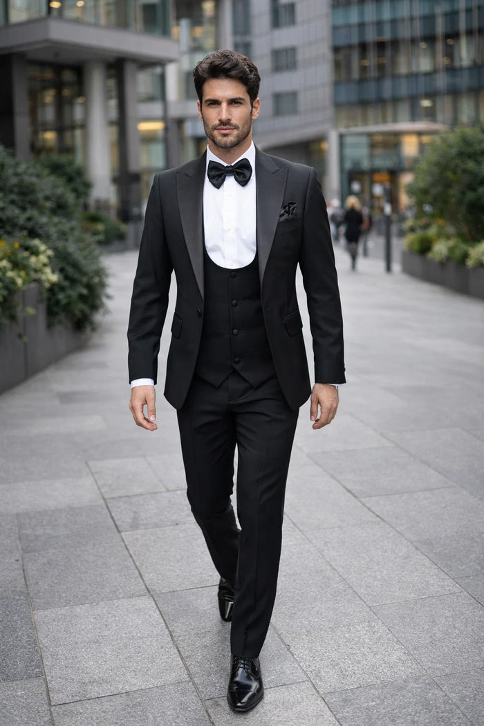 Rossi Man Leo Tuxedo RM1101 ?? Classic Black Formal Suit for Men | Timeless Tuxedo Style