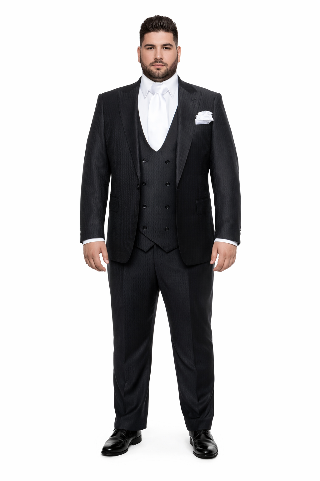 Rossi Man MAX RM1712 Slim Fit 3-Piece Suit ?? Stylish Black Formalwear for Men
