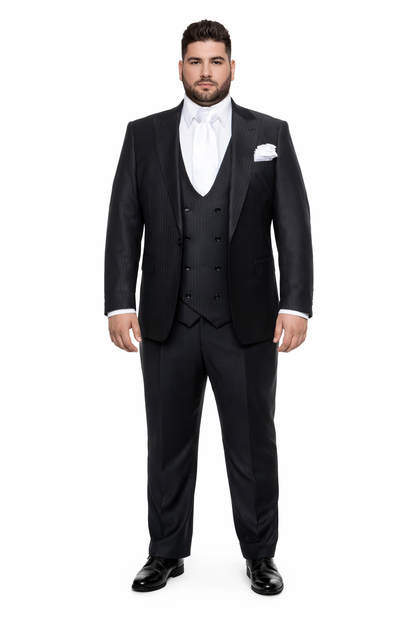 Rossi Man MAX RM1712 Slim Fit 3-Piece Suit ?? Stylish Black Formalwear for Men