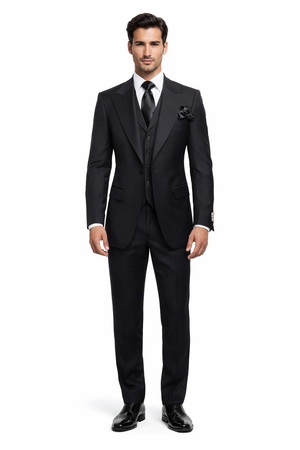 Rossi Man RM2301 ?? Sam Collection Men??s Slim Fit Formal Suit in Black