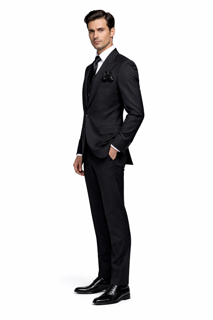 Rossi Man RM2301 ?? Sam Collection Men??s Slim Fit Formal Suit in Black