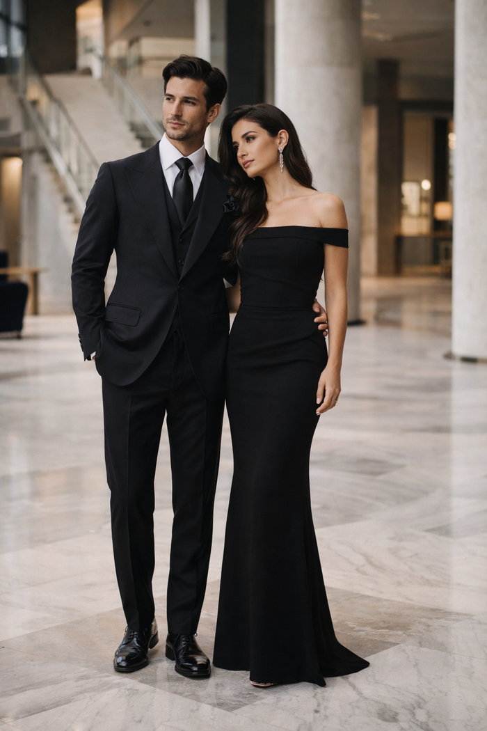 Rossi Man RM2301 ?? Sam Collection Men??s Slim Fit Formal Suit in Black