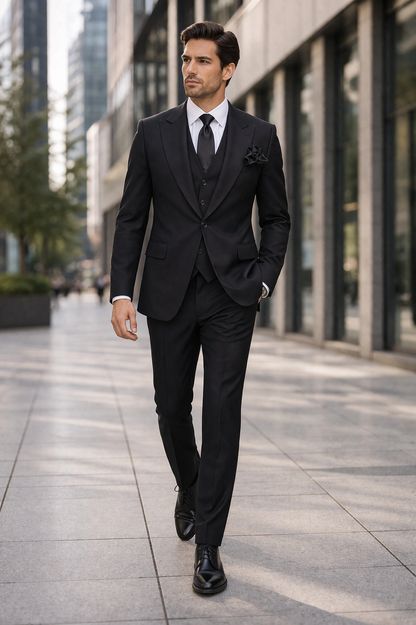 Rossi Man RM2301 ?? Sam Collection Men??s Slim Fit Formal Suit in Black