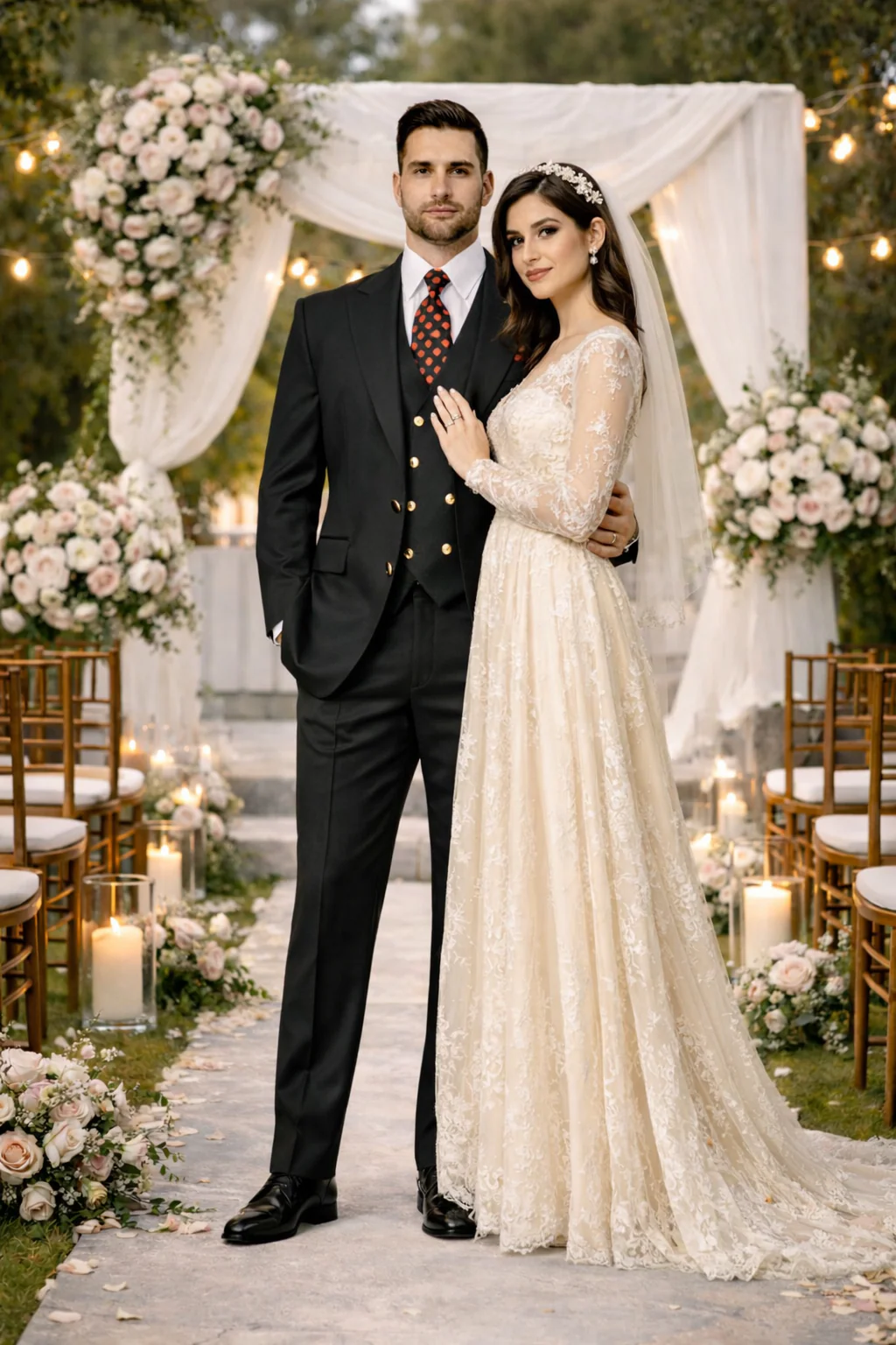 Rossiman Brand Black Suits - 1 Button Suit Peak Lapel Double Breasted Vest