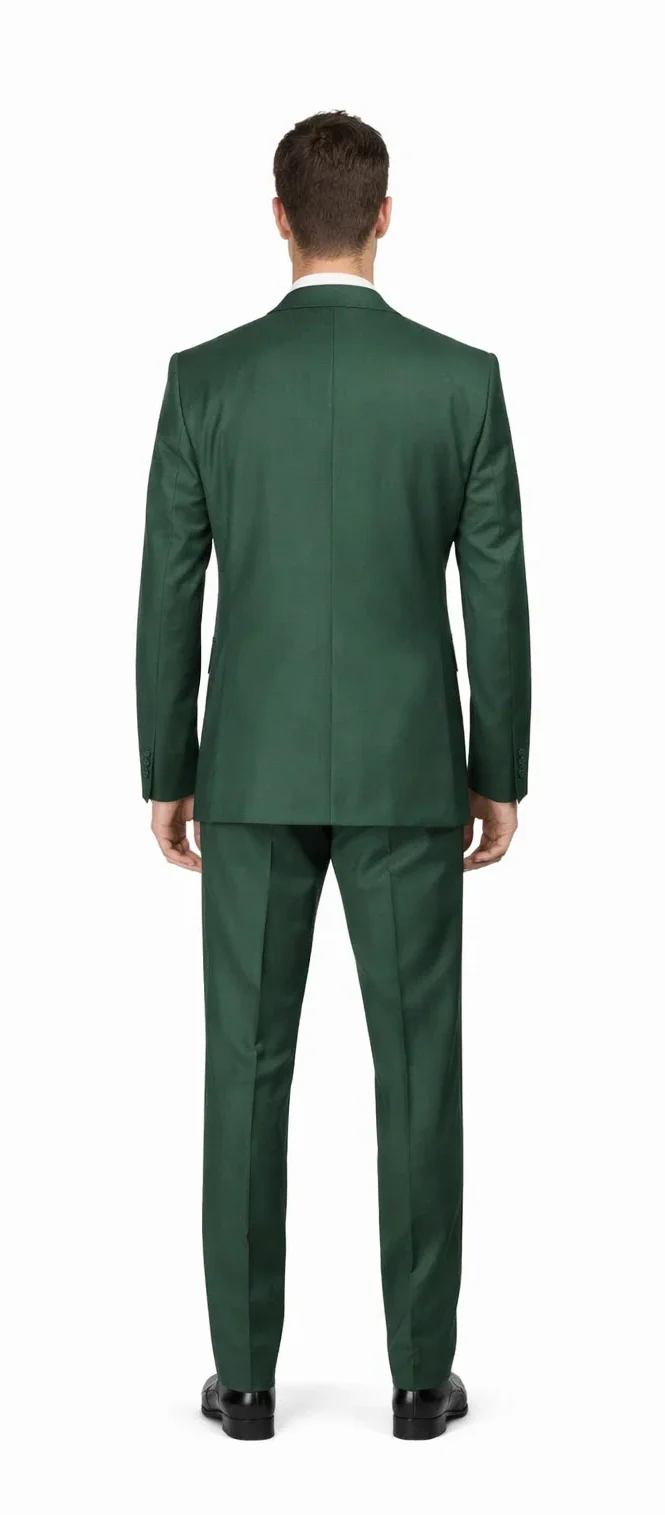 Rossiman Hunter Green Slim Fit Men's Suit ?? 3-Piece Vested Set with Flat Front Trousers