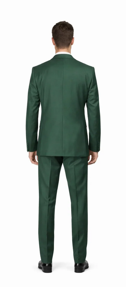 Rossiman Hunter Green Slim Fit Men's Suit ?? 3-Piece Vested Set with Flat Front Trousers