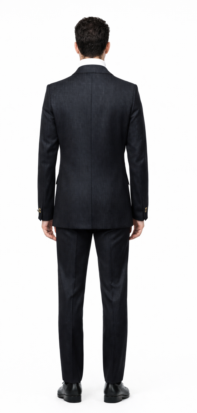 Rossi Man Casual Two Piece Black Color Suit