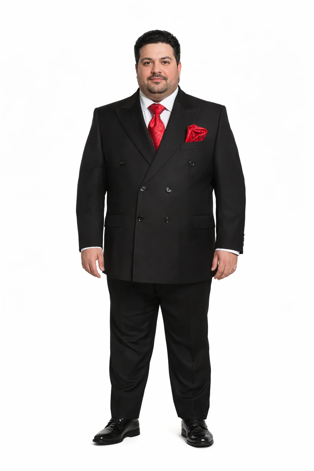 Rossiman Mens Formal Black Slim Fit Suit 3-Piece with Stylish Vest & Trousers