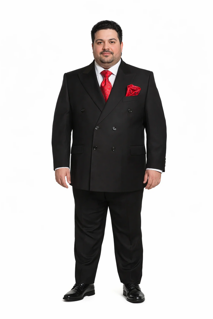 Rossiman Mens Formal Black Slim Fit Suit 3-Piece with Stylish Vest & Trousers