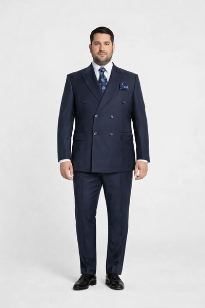 Rossiman Blue Men's Suit Double Breasted Slim Fit
