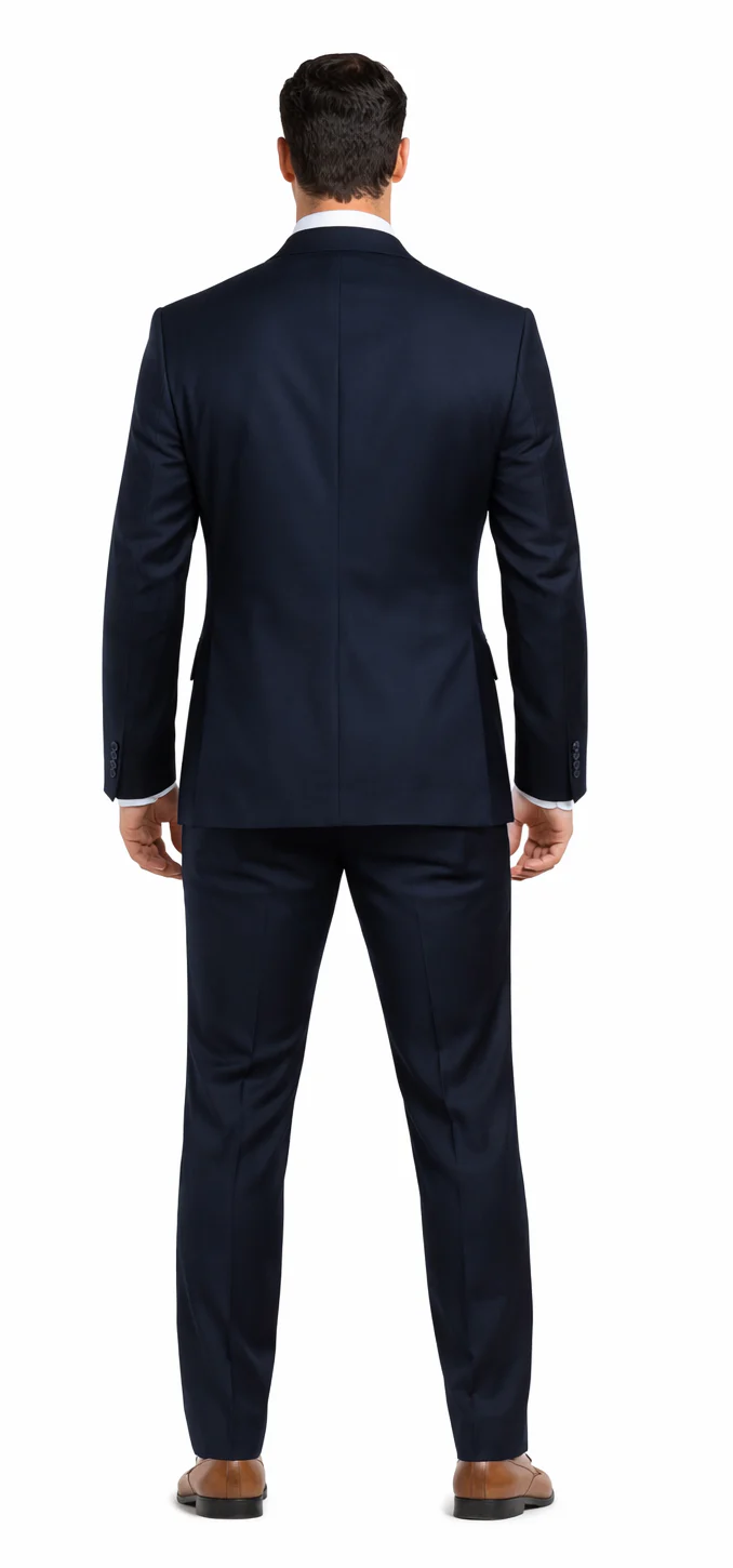 Rossiman Men's Formal Blue Suit - Slim Fit Design with Vest and Trousers