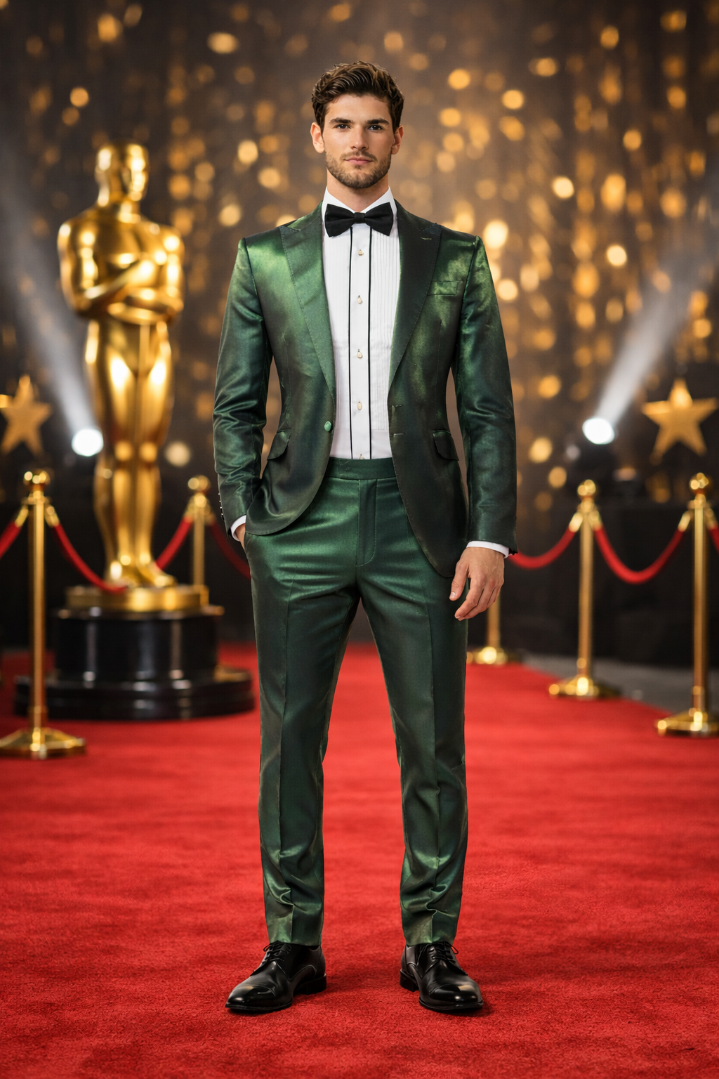 Rossiman Suit - Sateen Suit - Green Shiny Suit