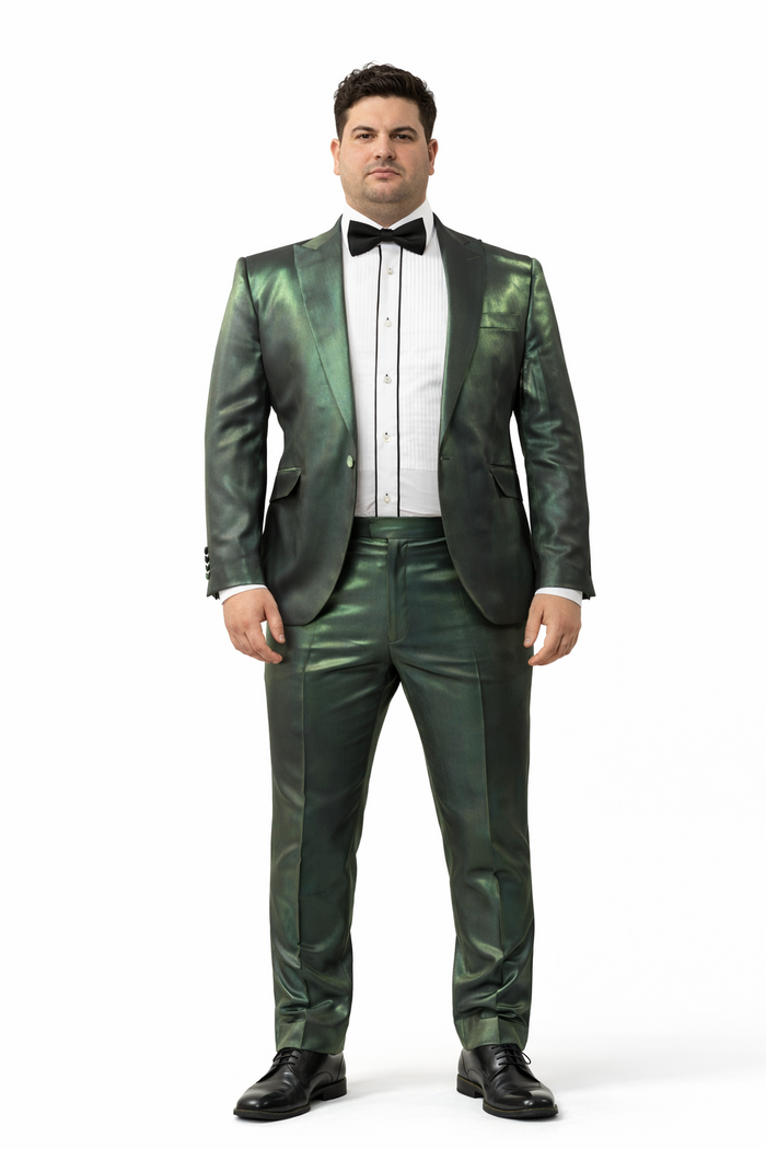 Rossiman Suit - Sateen Suit - Green Shiny Suit