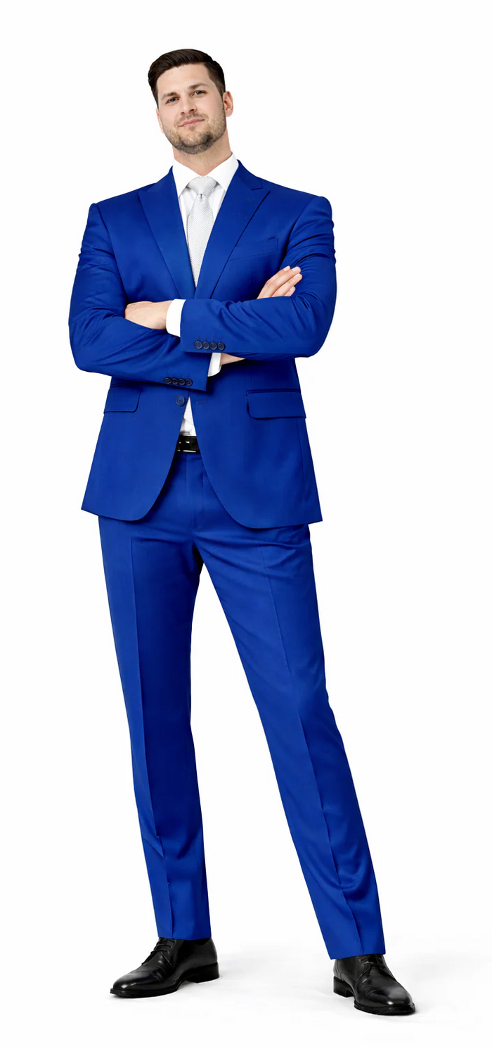 Rossiman Suit - Sateen Suit - Royal Blue Shiny Suit