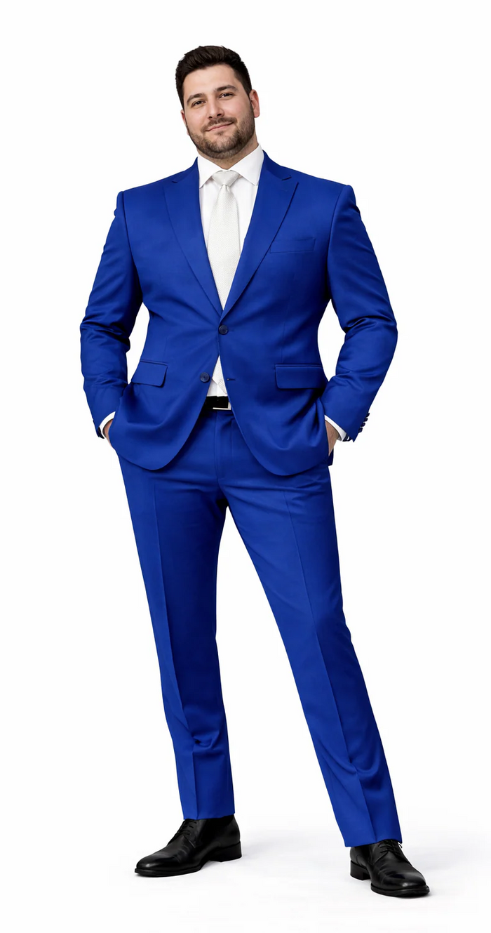 Rossiman Suit - Sateen Suit - Royal Blue Shiny Suit