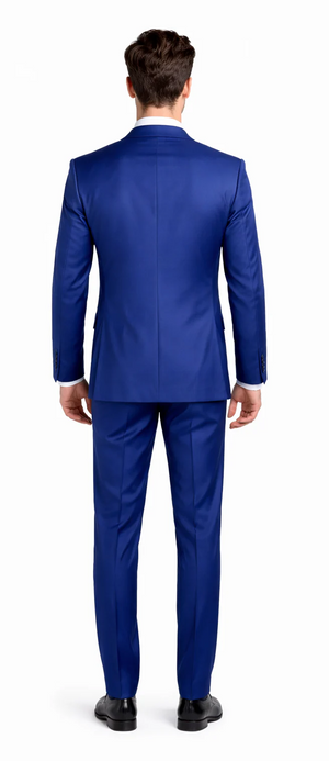 Rossiman Royal Blue Men's Suit Double Breasted Slim Fit