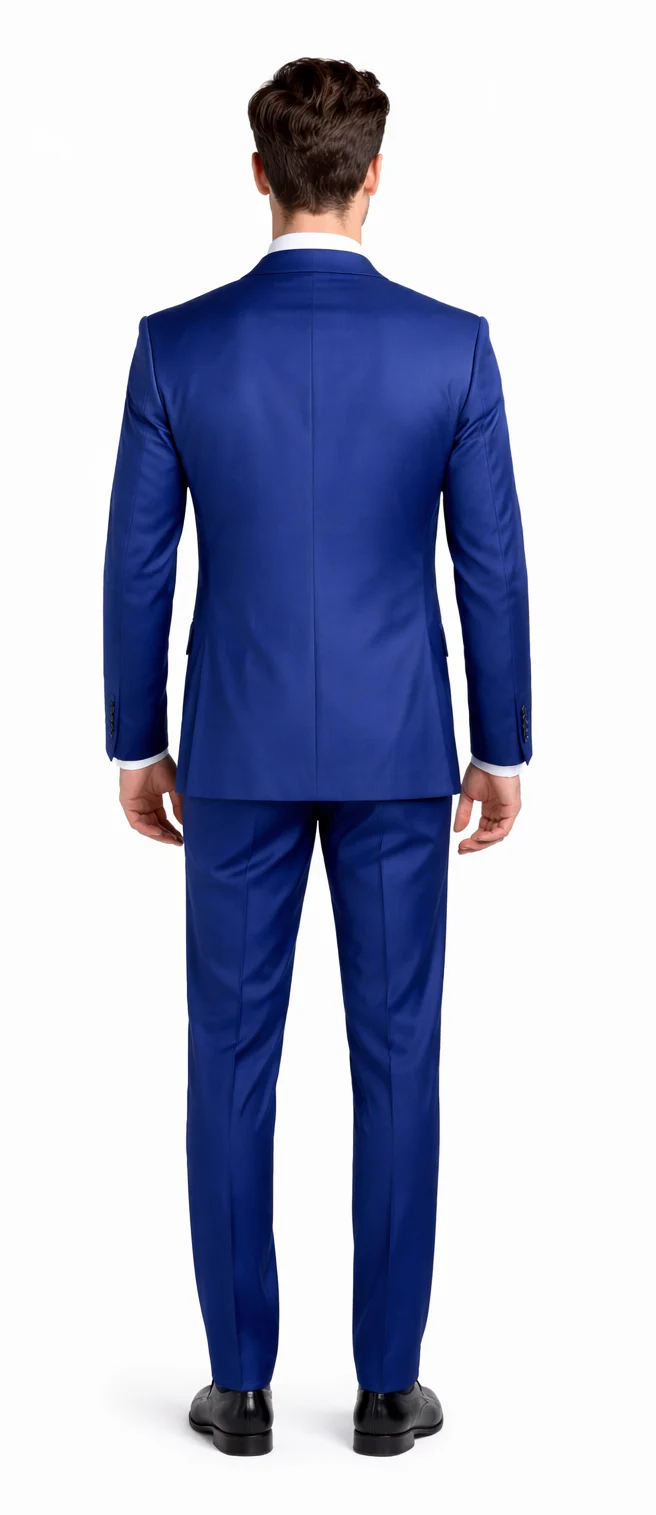 Rossiman Royal Blue Men's Suit Double Breasted Slim Fit
