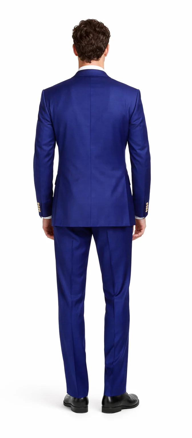 Rossiman Men's Slim Fit Royal Blue Suit ?? Double-Breasted Elegance