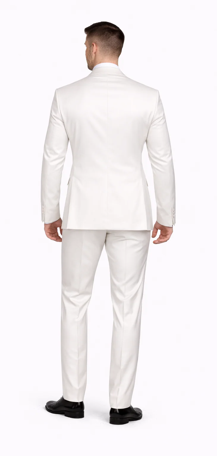 Rossiman Men's Royal Blue Glossy Sateen Suit - Bold & Refined Look