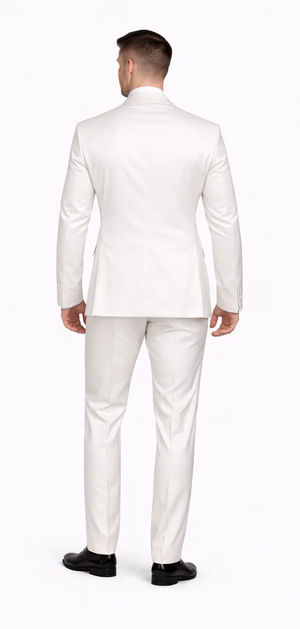Rossiman Men's Royal Blue Glossy Sateen Suit - Bold & Refined Look