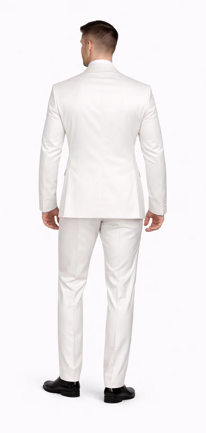Rossiman Men's Royal Blue Glossy Sateen Suit - Bold & Refined Look