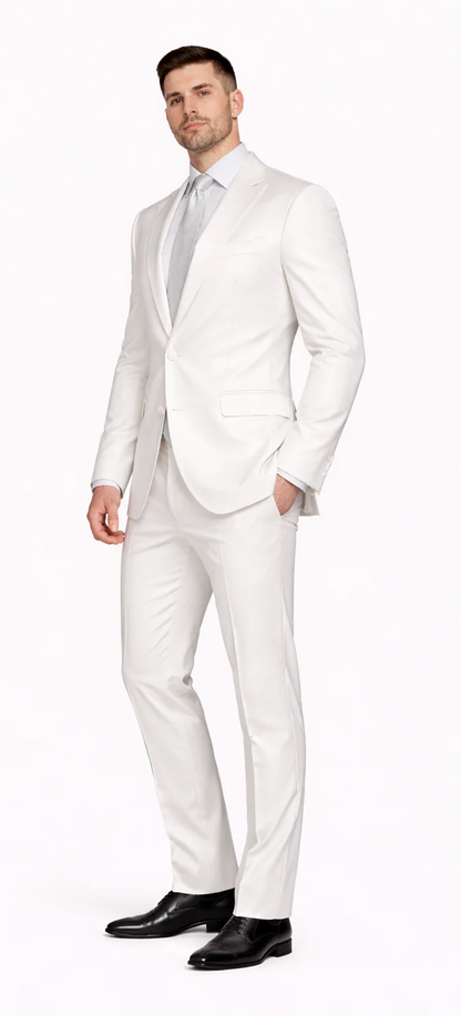 Rossiman Men's Royal Blue Glossy Sateen Suit - Bold & Refined Look