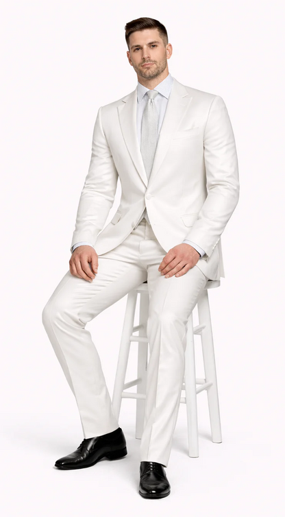 Rossiman Men's Royal Blue Glossy Sateen Suit - Bold & Refined Look