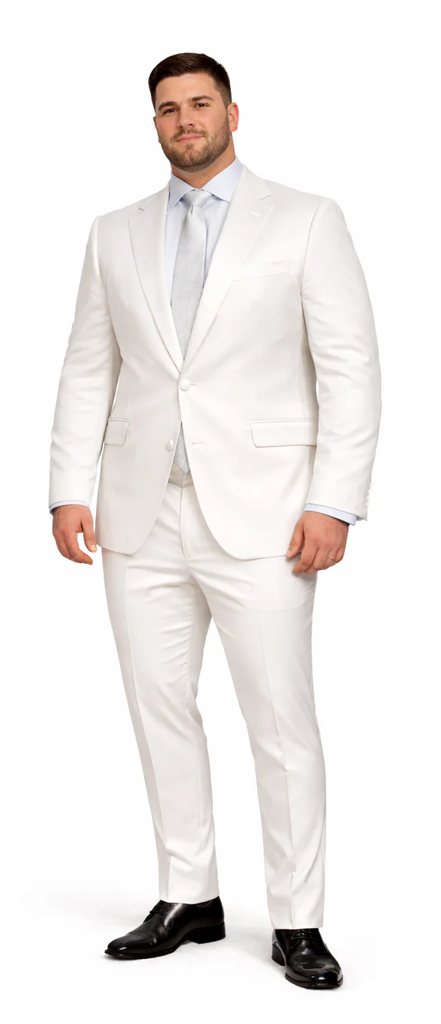 Rossiman Men's Royal Blue Glossy Sateen Suit - Bold & Refined Look