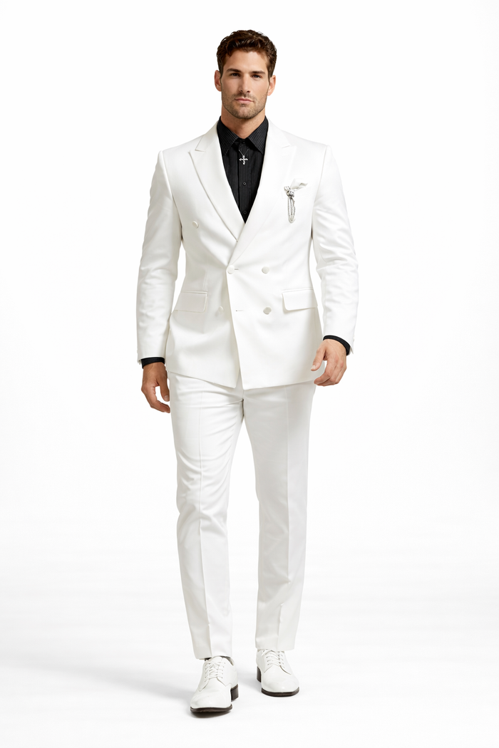 Rossiman Rossi Man Men's Tailored Dress Suit Premium Formalwear